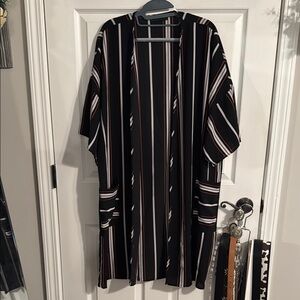 Striped Black Kimono Cardigan